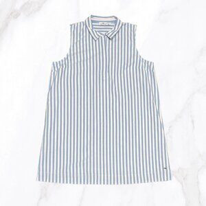 Vineyard Vines Women's Blue & White Striped‎ Sleeveless Collared Dress, Size XL